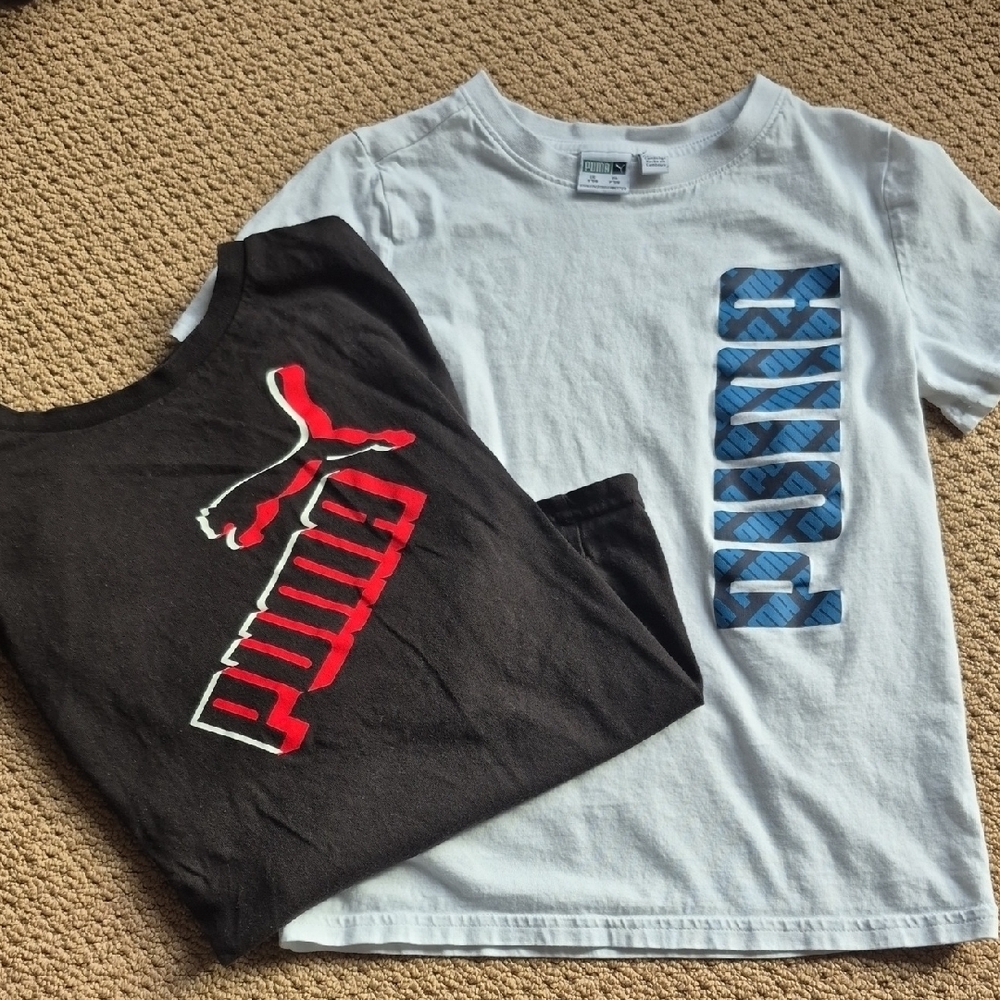 3 Puma Kids' Black, White & Blue T-Shirts Set (3 Item Lot)